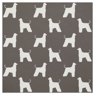 Tissu Silhouettes de race de chien Afghan Hound à motifs