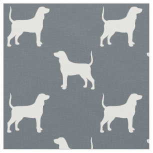 Tissu Silhouettes de race de chien Bluetick Coonhound à 