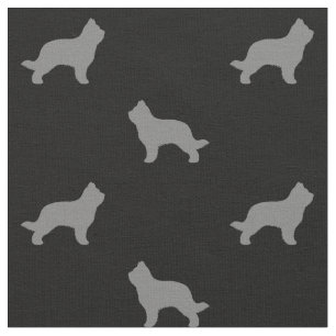 Tissu Silhouettes de race de chien de Briard modélisées