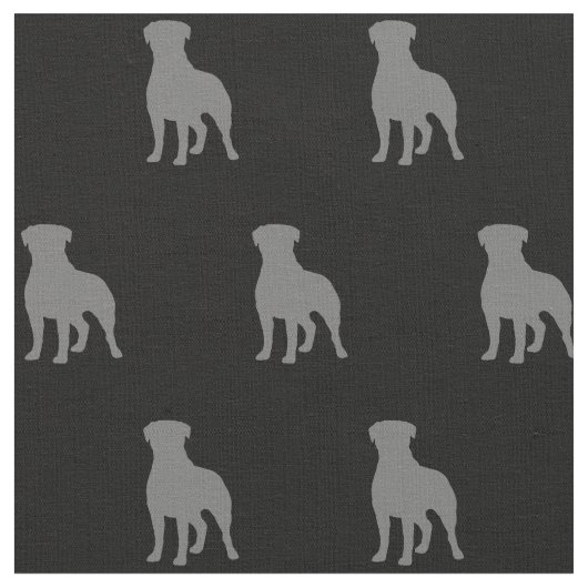 Tissu Silhouettes de race de chien Rottweiler Patterned (Fermer)