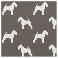 Silhouettes de Terrier Gallois Motif Gris et Blanc