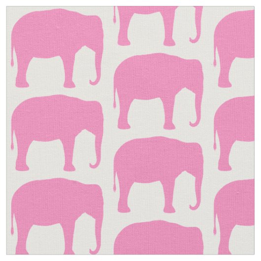 Tissu Silhouettes d'éléphant rose à motif (Fermer)