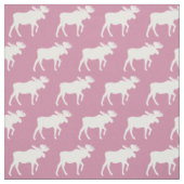 Tissu Silhouettes d'orignal Bébé rose (Échantillon)
