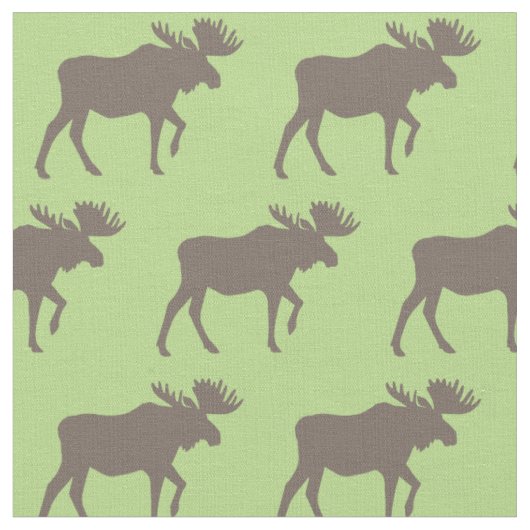 Tissu Silhouettes d'orignaux Tan Green (Fermer)