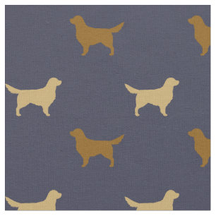 Tissu Silhouettes légères et foncées de chien de gold