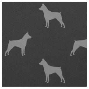 Tissu Silhouettes Miniature Pinscher MinPins Motif