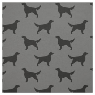 Tissu Silhouettes Motif noir et gris du Setter irlandais