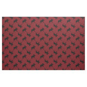 Tissu Silhouettes noires d'orignaux sur le rouge (Yard)