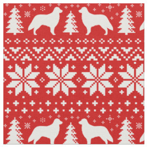 Tissu Silhouettes Retriever à revêtement plat Noël Noël