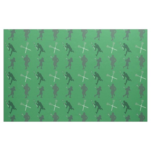 Tissu Silhouettes vertes de lacrosse (Yard)