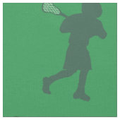 Tissu Silhouettes vertes de lacrosse (Fermer)