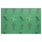 Tissu Silhouettes vertes de lacrosse (Fat Quarter)