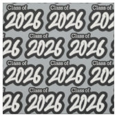 Tissu Silver Grey Bold Brush Class of 2026 (Échantillon)