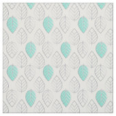 Tissu Silver & Turquoise Design chic & moderne feuille (Échantillon)