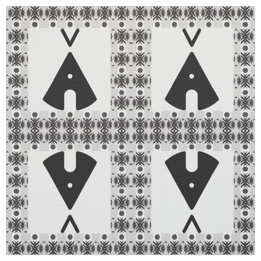 Tissu Simple amérindienne Tipi noir (Échantillon)