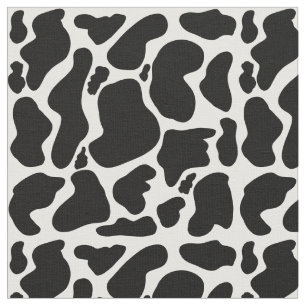 Tissu Simple noir et blanc Gros taches de vache Poster d