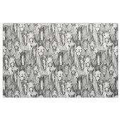 Tissu simplement chevaux noir blanc (Fat Quarter)