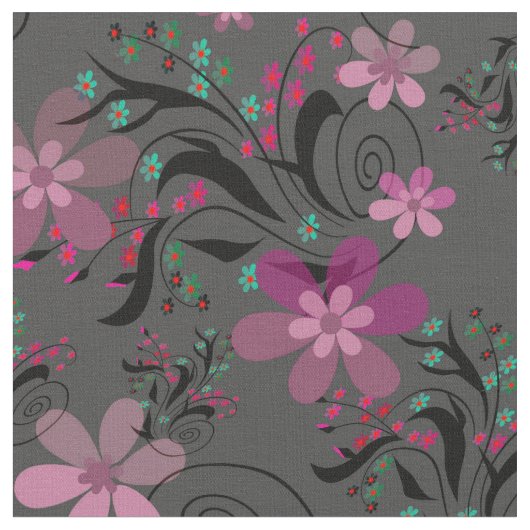 Tissu Simples abstrait rétro fleurs violet gris backgr (Fermer)