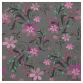 Tissu Simples abstrait rétro fleurs violet gris backgr (Échantillon)