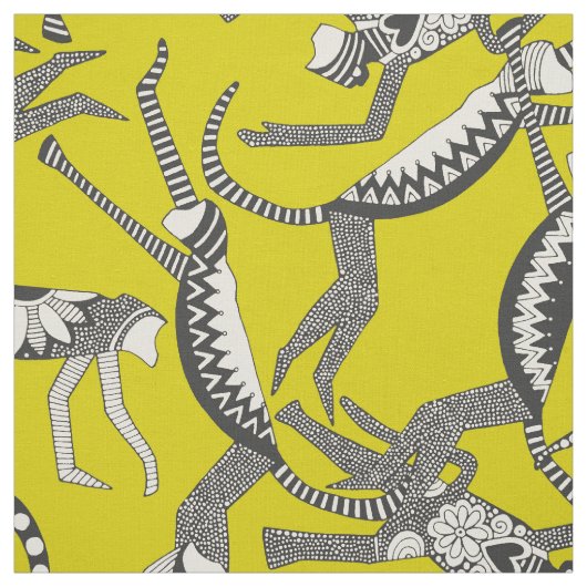 Tissu singe chartreuse (Échantillon)