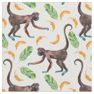 Tissu Singes doux jonglant des bananes