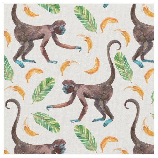 Tissu Singes doux jonglant des bananes (Fermer)