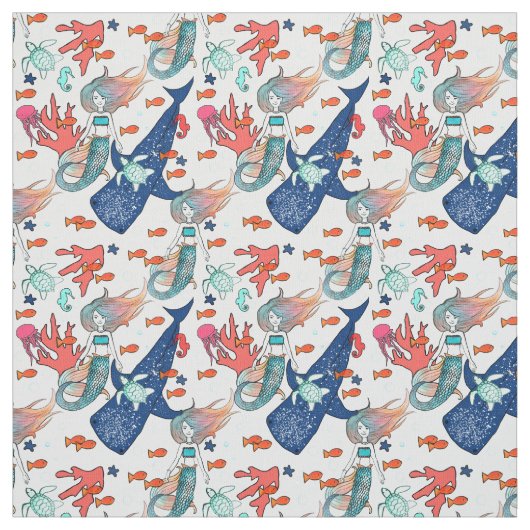 Tissu Sirène et Baleine-requin (Échantillon)