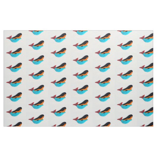 Tissu sirènes bleu petit sur blanc (Fat Quarter)