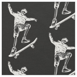 Tissu skateboard blanc halloween
