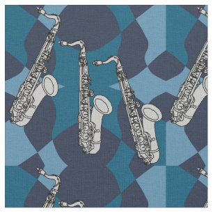 Tissu Sketchophone Motif Blues