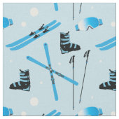 Tissu Skiing Equipment Skis Boots and Poles Pattern (Fermer)