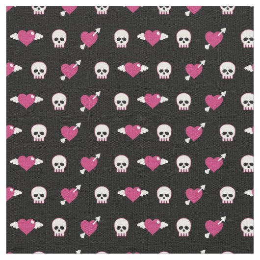 Tissu Skulls and hearts (Fermer)