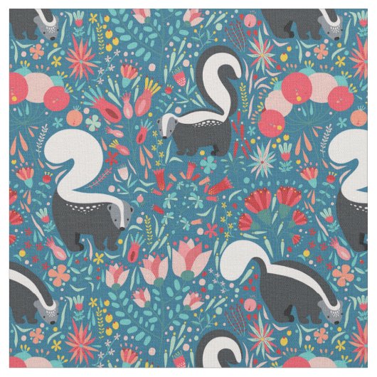 Tissu Skunks and Flowers (Fermer)