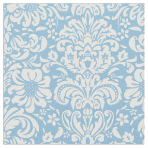 Tissu Sky Blue Floral Damask