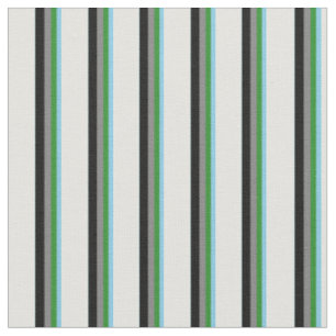 Tissu Sky Blue, Forest Green, Grey, Black & Light Cyan