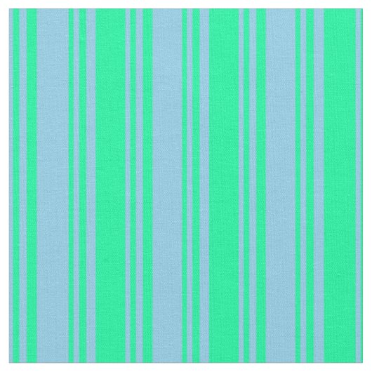 Tissu Sky Blue & Green Striped/Linked Motif (Fermer)