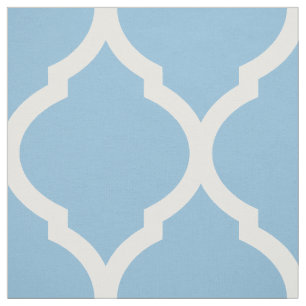 Tissu Sky Blue Maroc Quatrefoil Grande Échelle