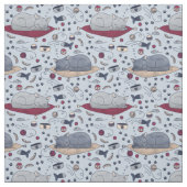 Tissu Sleepy Cat Dreams Motif, Grey (Échantillon)