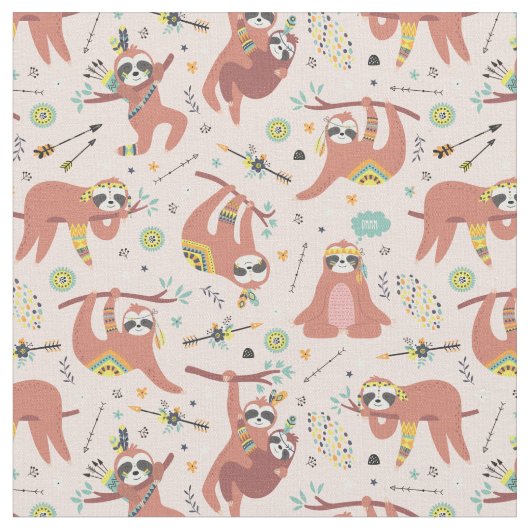 Tissu Sloth Motif (Fermer)