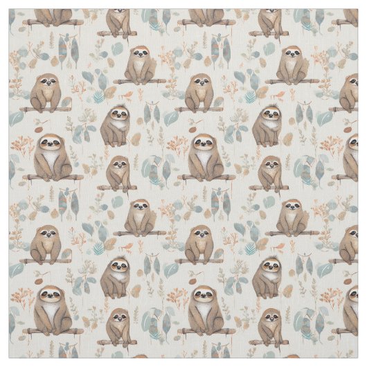 Tissu Slothful Whimsy : Whimsy Sloth (Échantillon)