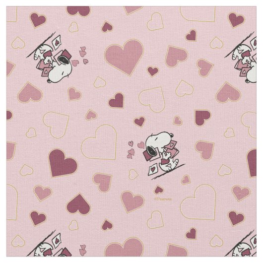 Tissu Snoopy Cœurs et Lettres d'Amour (Fermer)