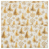 Tissu Snowflakes Or & Holiday Trees (Échantillon)