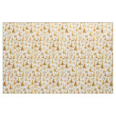 Tissu Snowflakes Or & Holiday Trees (Fat Quarter)