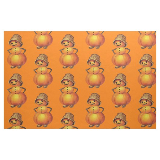 Tissu Snowman orange Jack O' Lantern (Fat Quarter)