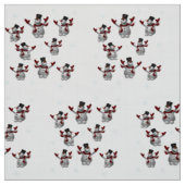 Tissu Snowmen et Snowflakes (Échantillon)