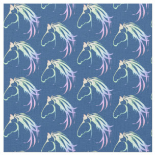 Tissu Soft Pastel Colorée Cheval Head Logo art