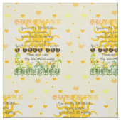 Tissu Soleil avec des coeurs (Échantillon)