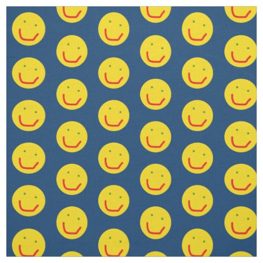 Tissu Soleil souriant, visage joyeux (Échantillon)