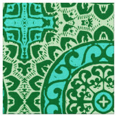Tissu Soleil Sud-Ouest Mandala Batik, Vert citron (Fermer)