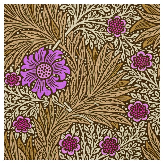 Tissu Souci, brun, beige et violette de William Morris (Échantillon)